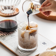 Load image into Gallery viewer, Classic Ribbed Drinking Glass Cups 370ml & 410ml | Set of 8 | Includes 4PCS Straws