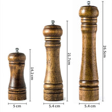 Load image into Gallery viewer, Wooden Salt and Pepper Mills Shakers with Cleaning Brush & Wood Stand
