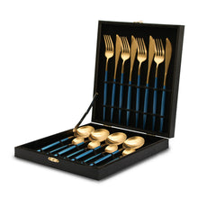Load image into Gallery viewer, Blue Gold Cutlery Gift Box