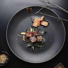 Load image into Gallery viewer, Black Crystal Frosted Ceramic Plate