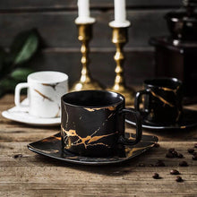 Load image into Gallery viewer, Gold Inlay Ceramic Marble Mug