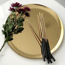 Load image into Gallery viewer, 5 Pairs Premium 304 Stainless Steel Chopsticks(Black&Gold)