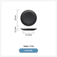 Load image into Gallery viewer, Black Crystal Frosted Ceramic Plate