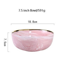 Load image into Gallery viewer, Marble Porcelain Dinnerware, Matte Pink