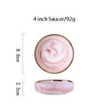 Load image into Gallery viewer, Marble Porcelain Dinnerware, Matte Pink