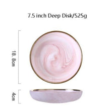 Load image into Gallery viewer, Marble Porcelain Dinnerware, Matte Pink