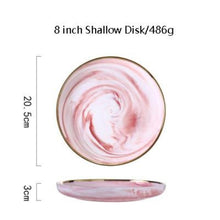 Load image into Gallery viewer, Marble Porcelain Dinnerware, Matte Pink