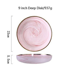Load image into Gallery viewer, Marble Porcelain Dinnerware, Matte Pink