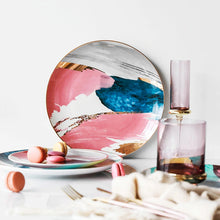 Load image into Gallery viewer, Watercolor Ceramic Porcelain Dinner Plates