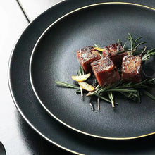 Load image into Gallery viewer, Black Crystal Frosted Ceramic Plate