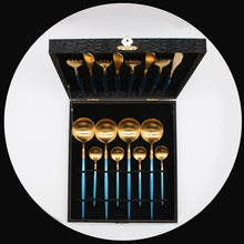 Load image into Gallery viewer, Blue Gold Cutlery Gift Box