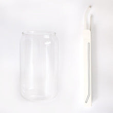 Load image into Gallery viewer, Can Shaped Colored Glass Cups With Straws