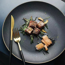 Load image into Gallery viewer, Black Crystal Frosted Ceramic Plate