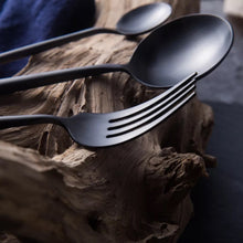 Load image into Gallery viewer, Titanium Black Dinner Set