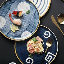 Load image into Gallery viewer, Japanese-Style Hand-Painted Ceramic Steak Western Dish