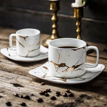 Load image into Gallery viewer, Gold Inlay Ceramic Marble Mug