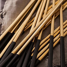 Load image into Gallery viewer, 5 Pairs Premium 304 Stainless Steel Chopsticks(Black&Gold)