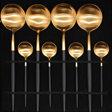 Load image into Gallery viewer, Black Gold Cutlery Gift Box