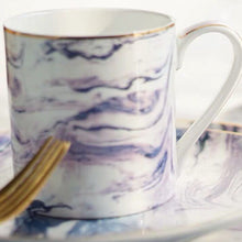 Load image into Gallery viewer, European Marbled Gilt Ceramic Plate