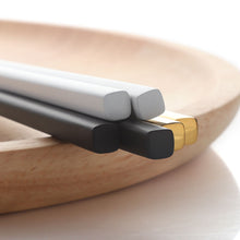 Load image into Gallery viewer, 5 Pairs Premium 304 Stainless Steel Chopsticks(White&Gold)
