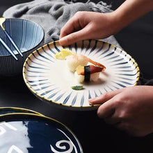 Load image into Gallery viewer, Japanese-Style Hand-Painted Ceramic Steak Western Dish