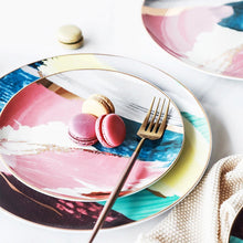 Load image into Gallery viewer, Watercolor Ceramic Porcelain Dinner Plates
