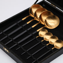 Load image into Gallery viewer, Black Gold Cutlery Gift Box