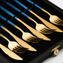 Load image into Gallery viewer, Blue Gold Cutlery Gift Box