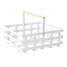 Load image into Gallery viewer, Wire White Baskets with Wood Handle