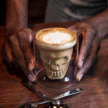 Load image into Gallery viewer, Skull Double Cup Coffee Mug Double-layered Transparent Crystal Skull Head Glass Cup For Household Whiskey Wine Vodka Bar Club Beer Wine Glass