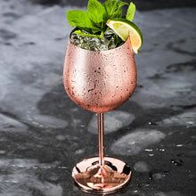Load image into Gallery viewer, Stemmed Stainless Steel Wine Glasses, Elegant Silver Tone Drinkware for Cocktails