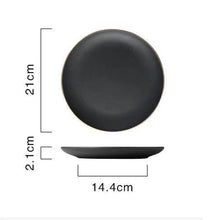Load image into Gallery viewer, Black Crystal Frosted Ceramic Plate