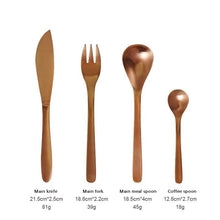 Load image into Gallery viewer, Rose Gold Stainless Steel Flatware Set