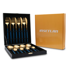 Load image into Gallery viewer, Blue Gold Cutlery Gift Box