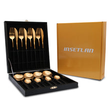 Load image into Gallery viewer, Black Gold Cutlery Gift Box