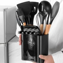 Load image into Gallery viewer, 13Pcs Silicone Cooking Utensils Wooden Handle With Stainless Steel Storage Box, Nonstick Cookware (BPA Free)
