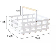 Load image into Gallery viewer, Wire White Baskets with Wood Handle