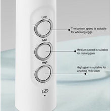 Load image into Gallery viewer, Rechargeable Milk Frother Handheld With 3 Stainless Whisk and Charging Base