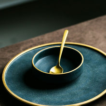 Load image into Gallery viewer, Ceramic Gold Inlay Plates Steak Food Dish Nordic Style Retro Tableware Bowl Ins Dinner Plate Cup High End Dinnerware Set