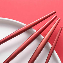 Load image into Gallery viewer, Stainless Steel Titanium Plated Red Golden Flatware Set