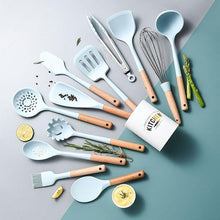 Load image into Gallery viewer, New Tiffany Blue & White Silicone Cooking Utensils (BPA Free)