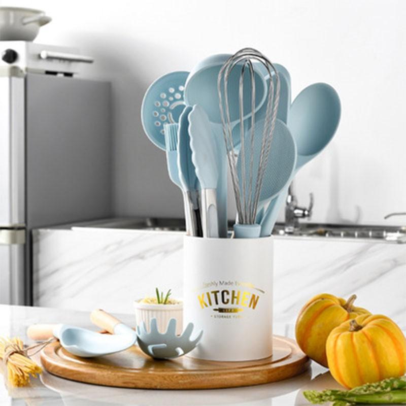 New Tiffany Blue & White Silicone Cooking Utensils (BPA Free) – INSETLAN