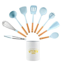 Load image into Gallery viewer, New Tiffany Blue & White Silicone Cooking Utensils (BPA Free)