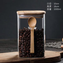 Load image into Gallery viewer, Clear Glass Containers for Pantry with Wooden Spoon
