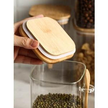 Load image into Gallery viewer, Clear Glass Containers for Pantry with Wooden Spoon