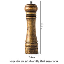 Load image into Gallery viewer, Wooden Salt and Pepper Mills Shakers with Cleaning Brush & Wood Stand