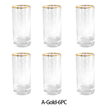 Load image into Gallery viewer, Gold Edge Hammer Drinking Glasses, Perfect for Dinner Parties