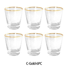 Load image into Gallery viewer, Gold Edge Hammer Drinking Glasses, Perfect for Dinner Parties