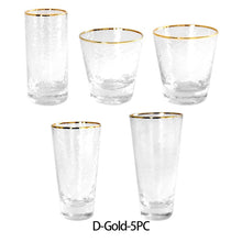 Load image into Gallery viewer, Gold Edge Hammer Drinking Glasses, Perfect for Dinner Parties