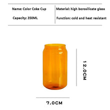 Load image into Gallery viewer, Can Shaped Colored Glass Cups With Straws